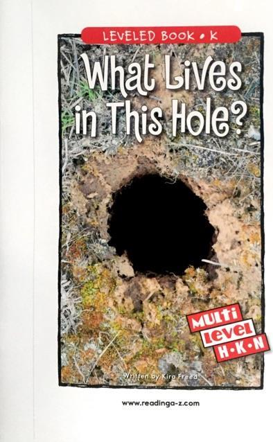 RAZ level K: What lives in this hole?