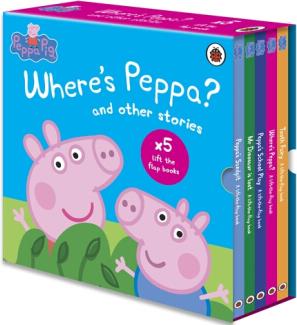 小豬佩奇peppa pig 進(jìn)口原版 Where's Peppa? 翻翻書 精裝5冊(cè)大開本獨(dú)家書 英文原版