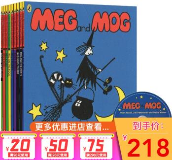 女巫麥格和小貓莫格 9冊附CD Meg and Mog Collection 趣味怪異圖畫故事書 兒童啟蒙繪本 英文原版