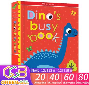 英文原版 Dino's Busy Book 幼兒趣味恐龍創(chuàng)意觸摸書紙板書Early Learners Touch and Explore