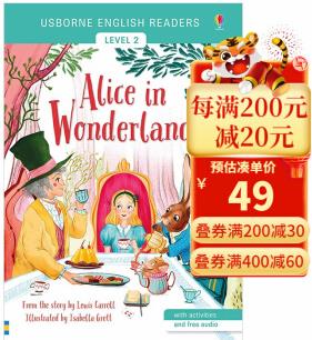 【LV2】Alice In Wonderland愛麗絲夢(mèng)游仙境 英文原版兒童故事閱讀分階閱讀