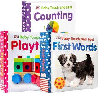 DK Baby Touch and Feel英語(yǔ)啟蒙紙板書(shū)觸摸書(shū)3本套裝First words/