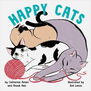 快樂的貓Happy Cats 3-6歲兒童寵物百科知識啟蒙繪畫精美繪本 英文原版 貓科類科普 Emi Lenox 善本圖書