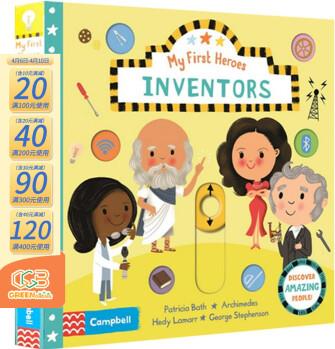 英文原版 Campbell BUSY系列 My First Heroes Inventors 發(fā)明家 兒童啟蒙認(rèn)知科普讀物 機關(guān)抽拉滑動活動紙板書