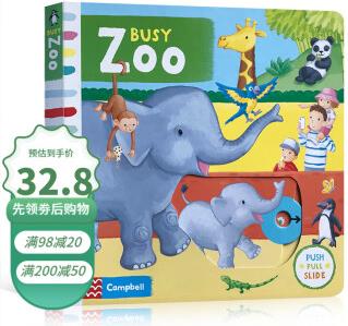 英文原版Busy系列繪本 Busy Zoo 忙碌的動(dòng)物園 2-6歲兒童啟蒙操作活動(dòng)紙板書 親子互動(dòng)