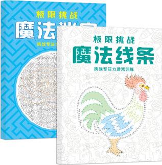 魔法線條迷宮兒童專注力訓練玩具小學6-12歲多動癥注意力游戲 2本【魔法線條+魔法迷宮】