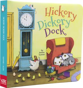 英文繪本原版 Hickory Dickory Dock 大鐘嘀噠嘀噠 掃碼聽中英文音頻益智培養(yǎng)啟蒙