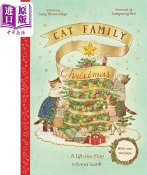 Cat Family Christmas An Advent Lift the Flap Book with over 140 flaps 貓貓家族的節(jié)慶假期 英文兒童繪本