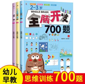 全腦開發(fā)700題2-3-6歲早教書幼兒全腦智力潛能開發(fā)兩三四歲幼兒園數(shù)學小班思維訓練邏輯專注力兒童寶 2-3歲全套開發(fā)700題 全3冊