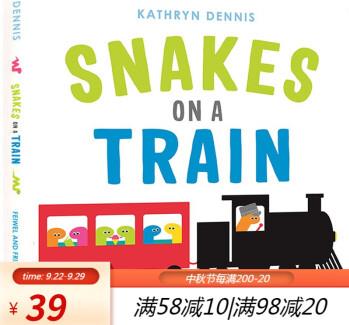 英文原版 Snakes on a Train 紙板書 形狀概念 英語(yǔ)啟蒙繪本