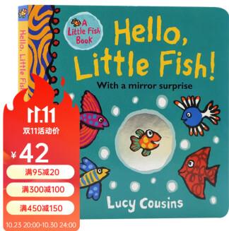 你好小魚 鏡子書 英文原版繪本 Hello, Little Fish! A mirror book 英語啟蒙紙板書 內(nèi)附小鏡子 小鼠波波同作者Lucy cousins