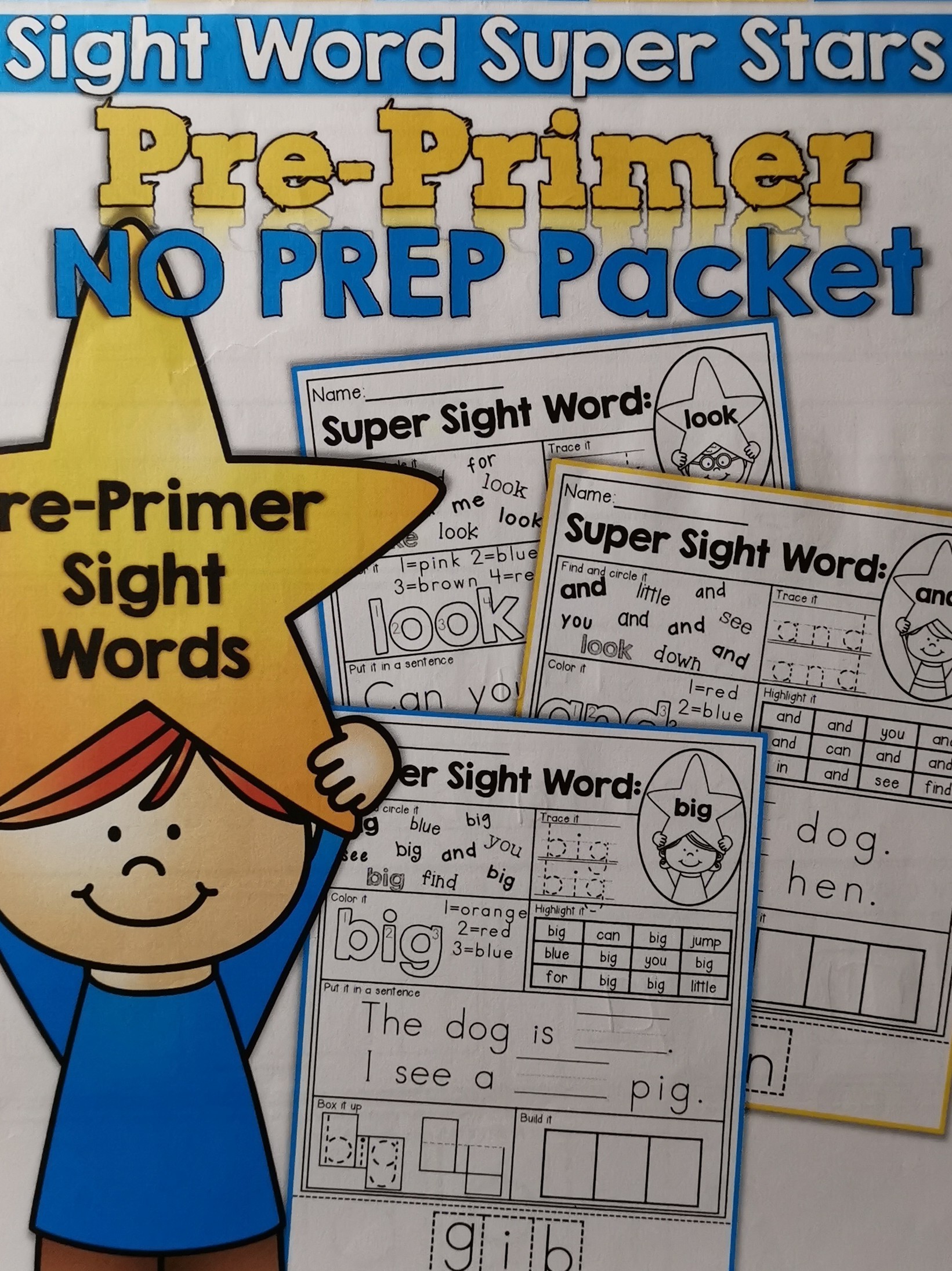 Sight Word Super Stars Pre