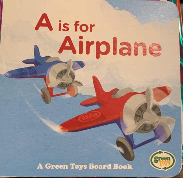 A green toy board book