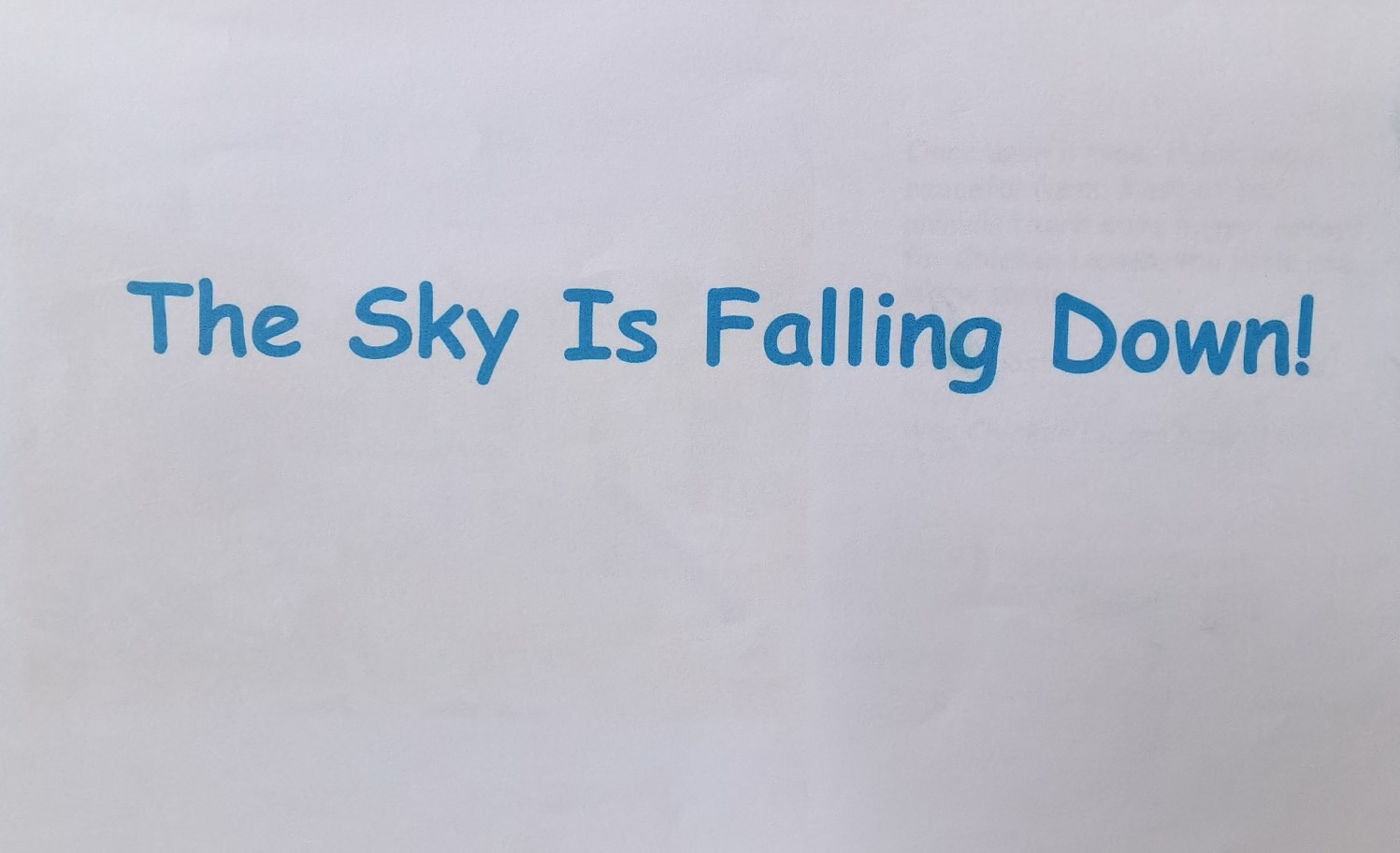 自如G1:The Sky Is Falling Down