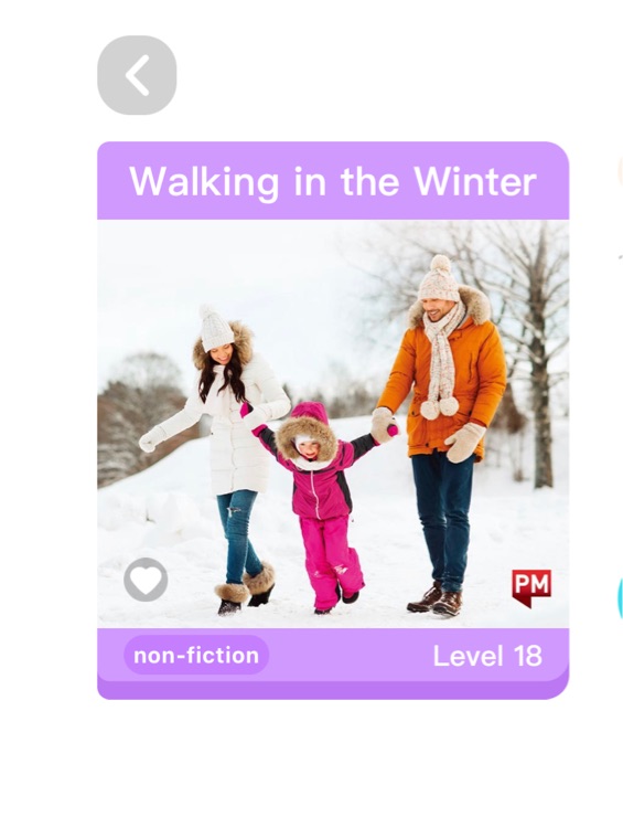 Walking in the Winter PM Non Fiction Level 14&15 Time and Season Green