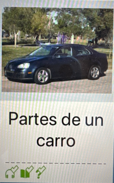 spanish raz A Partes de un carro