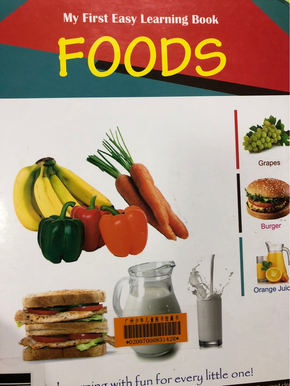 My first is a learning book, foods.