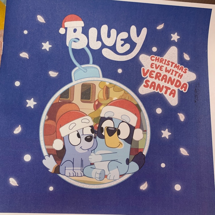 bluey christmas eve with veranda santa