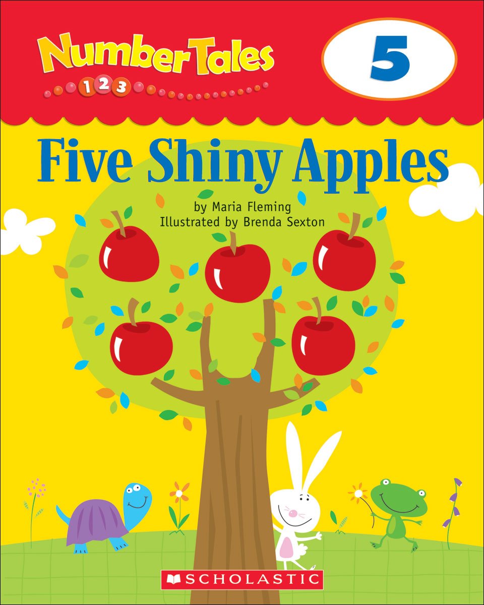 Number tales-five shiny apples