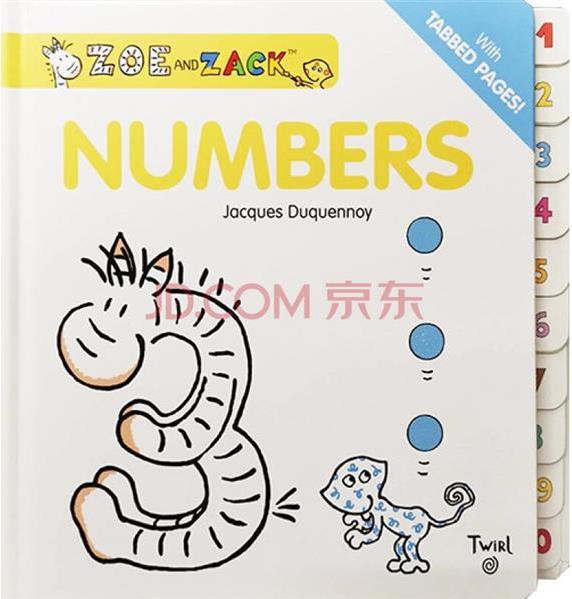 英文原版 Zoe and Zack Numbers 紙板觸摸書 1-10數(shù)字認(rèn)知繪本 幼兒啟蒙入門圖畫書