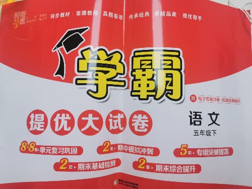 江蘇專用2022春季正品經(jīng)綸學(xué)典學(xué)霸提優(yōu)大試卷語(yǔ)文五年級(jí)下全套裝