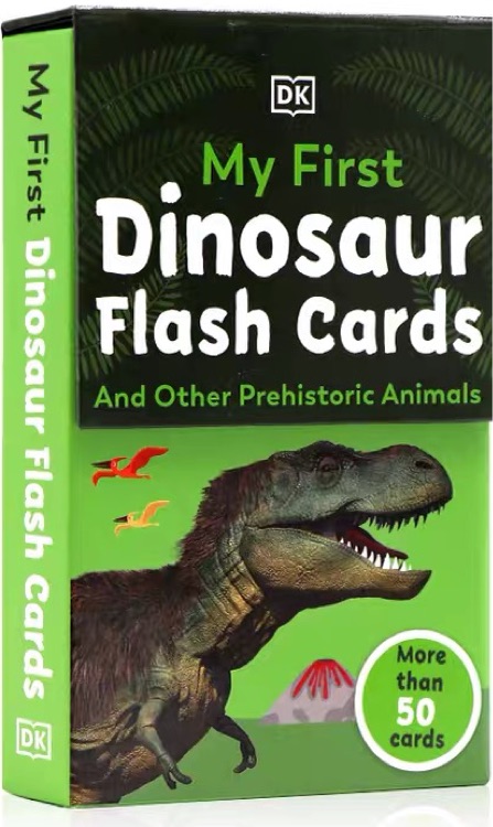 DK恐龍閃卡 英文原版 My First Dinosaur Flash Cards 兒童英語(yǔ)啟蒙恐龍科普百科 54張恐龍和史前生活的圖解卡片