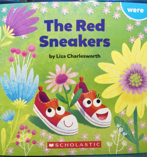 the red sneakers