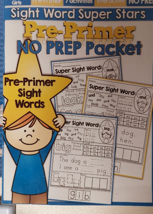 sight word super stars pre-primer sight words