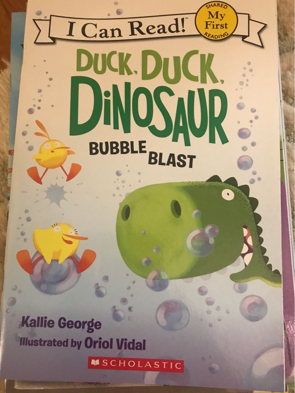 I can read duck, duck, dinosaur bubble blast