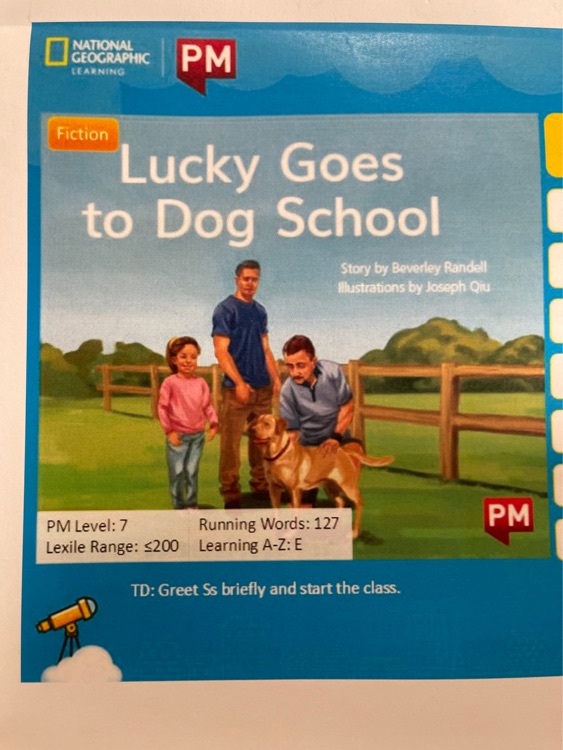 Lucky Goes to Dog School PM Yellow Set 2 Level 7