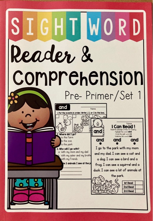 Sight Word Reader and Comprehension 1