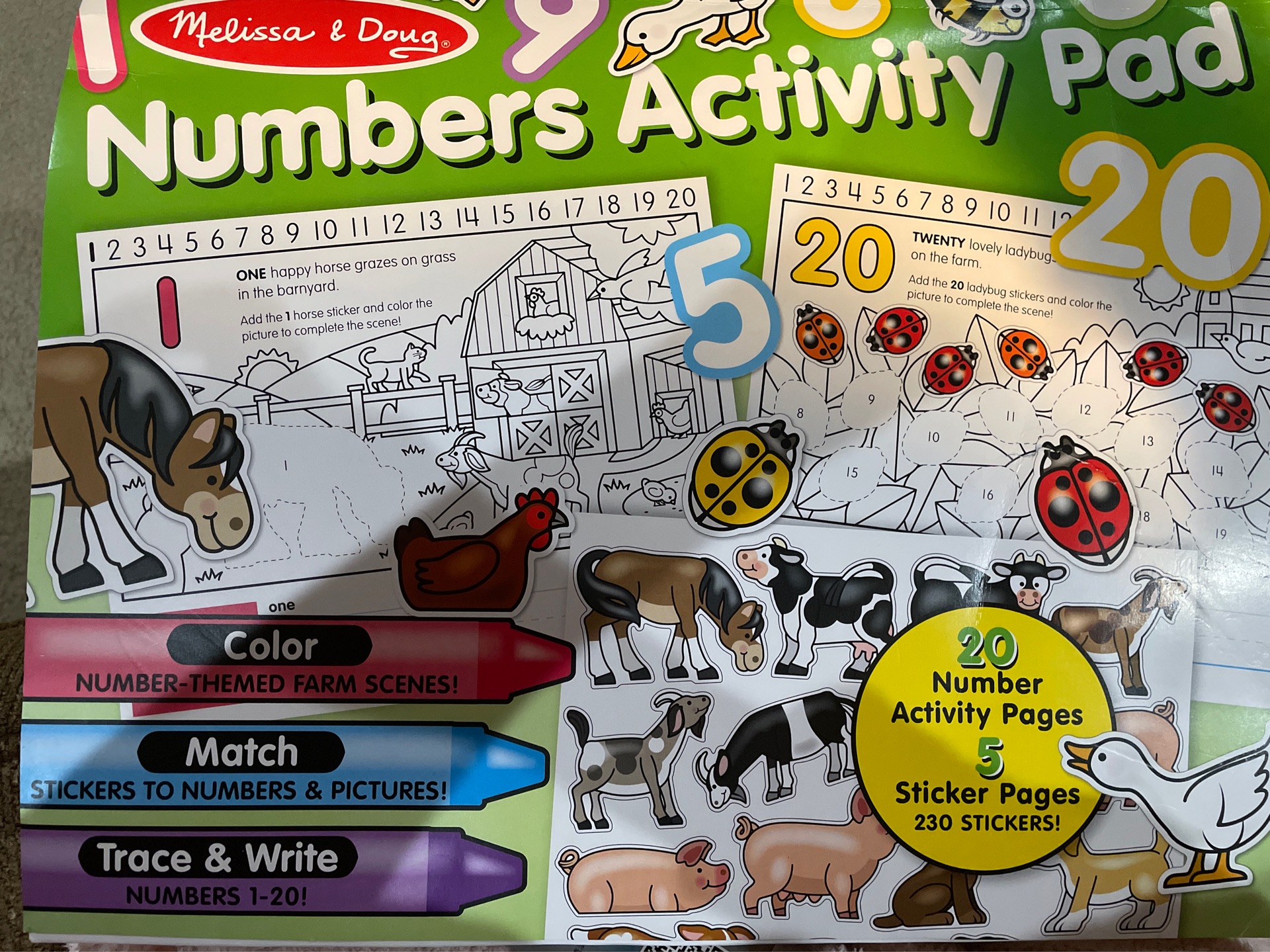 Numbers activity pad