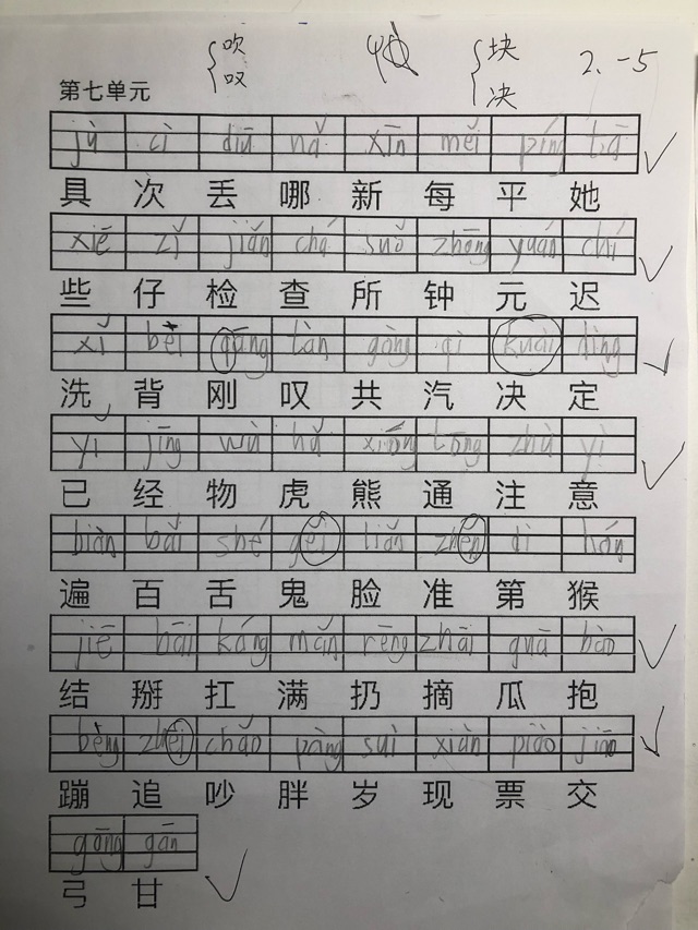 拼音，寫字，識字