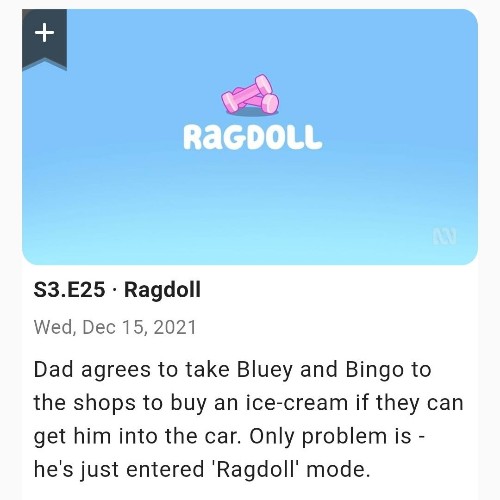 Bluey S03E25 Ragdoll