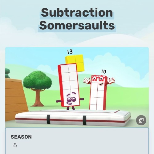 Numberblocks S8-14 Subtraction Somersaults