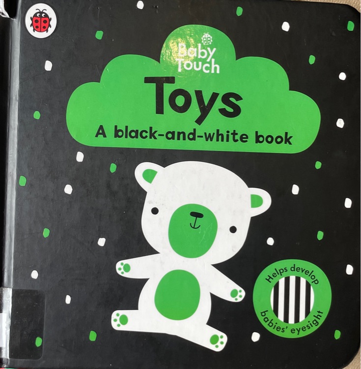 Toys a black and white book