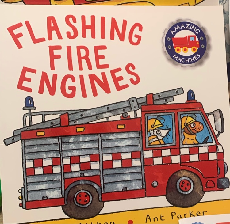 Flashing fire engines