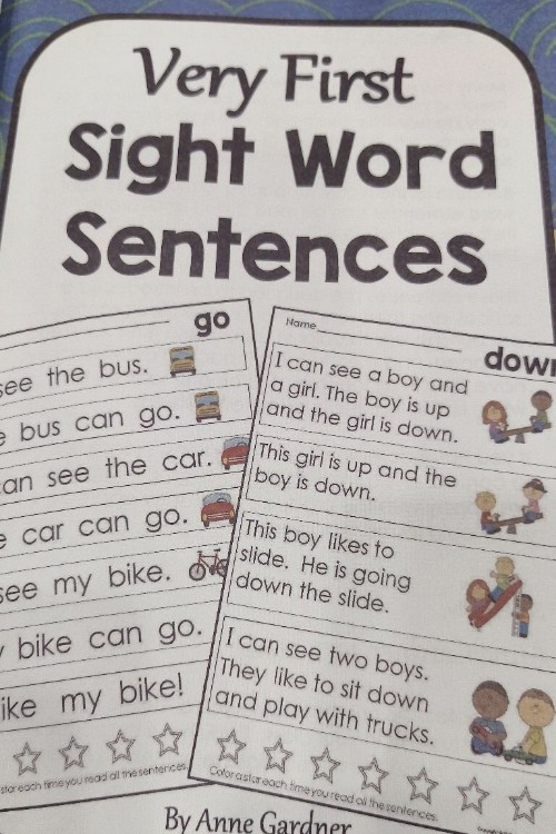 Very first sight word sentences