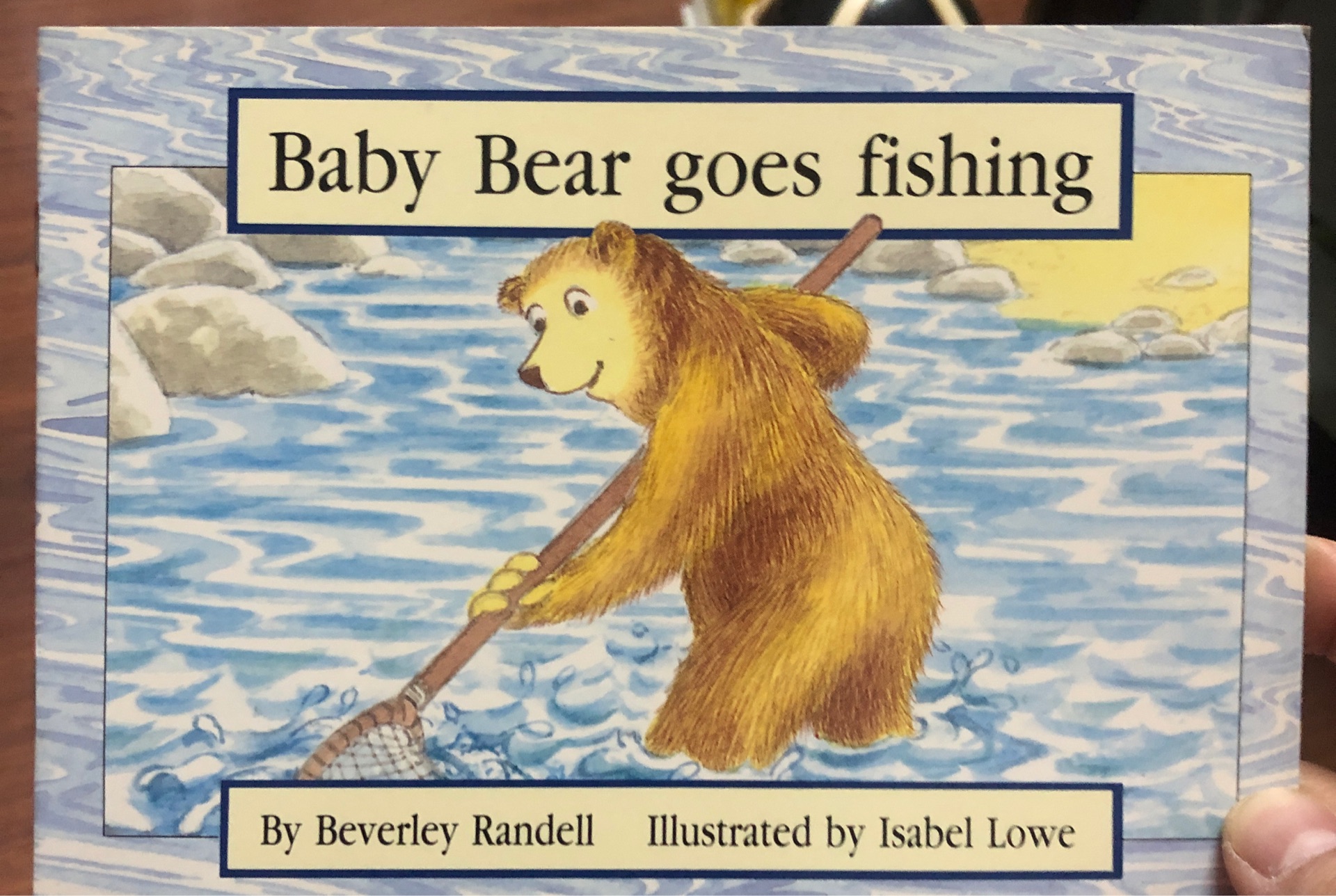 Baby bear goes fishing