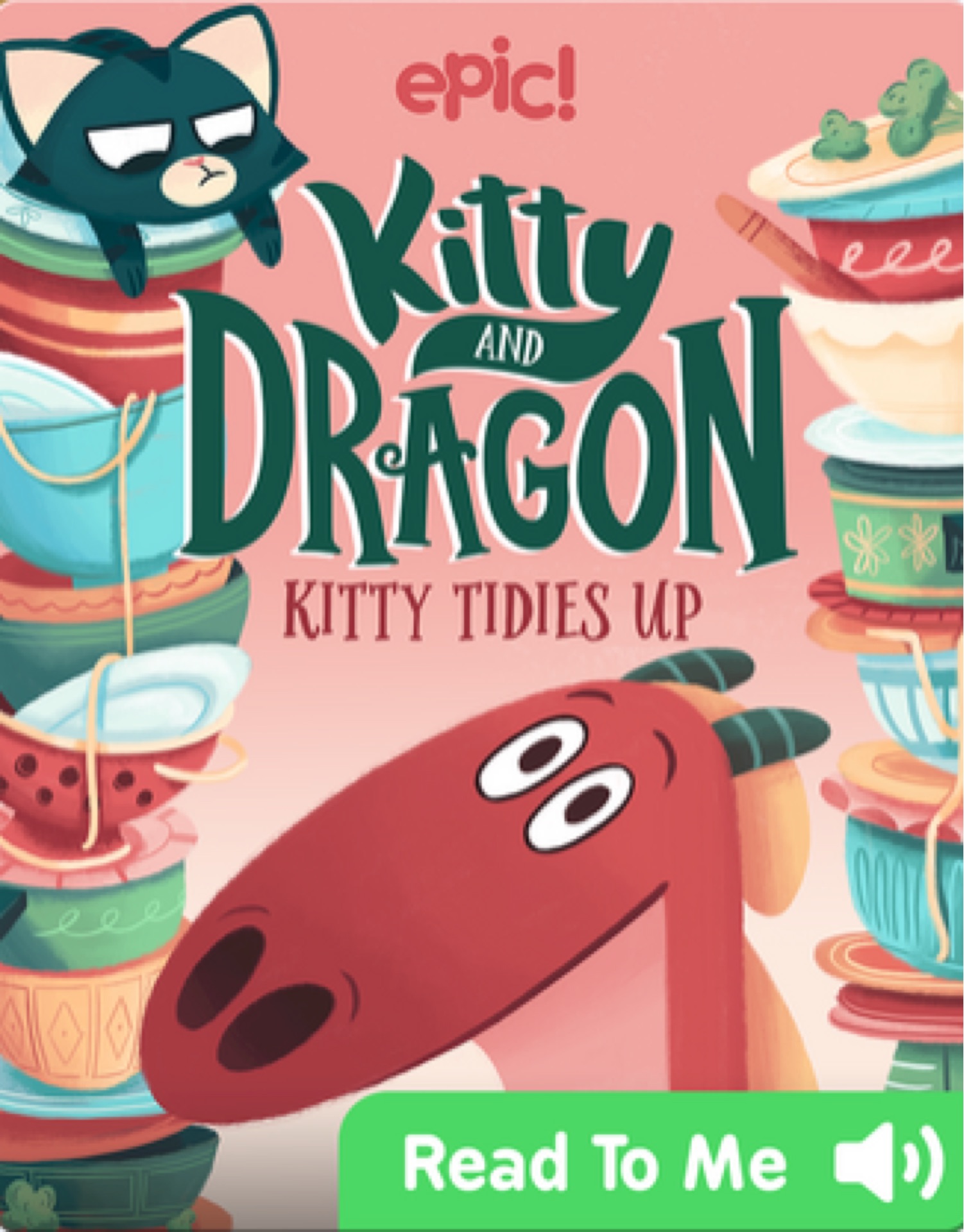 Kitty and Dragon-kitty tidies up