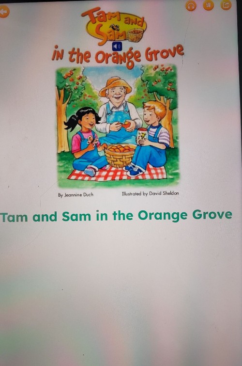 Tam and Sam in the orange Grove