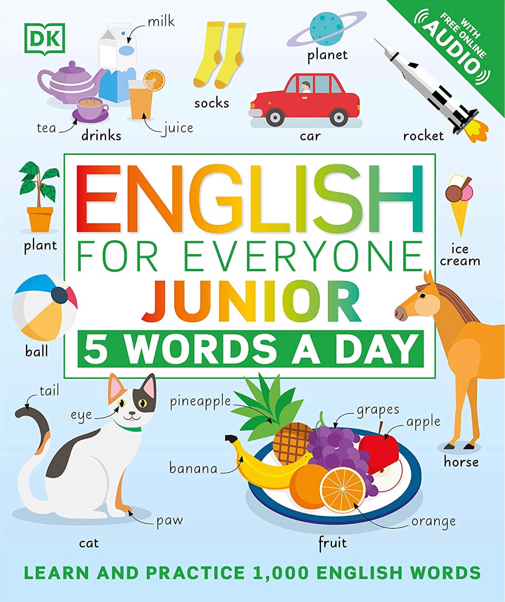 English for Everyone Junior: 5 Words a Day: Learn and Practice 1,000 English Words