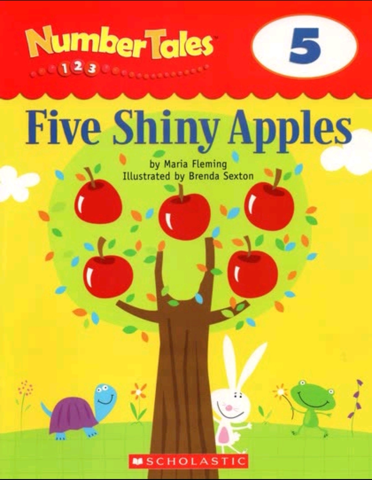 Five shiny apples