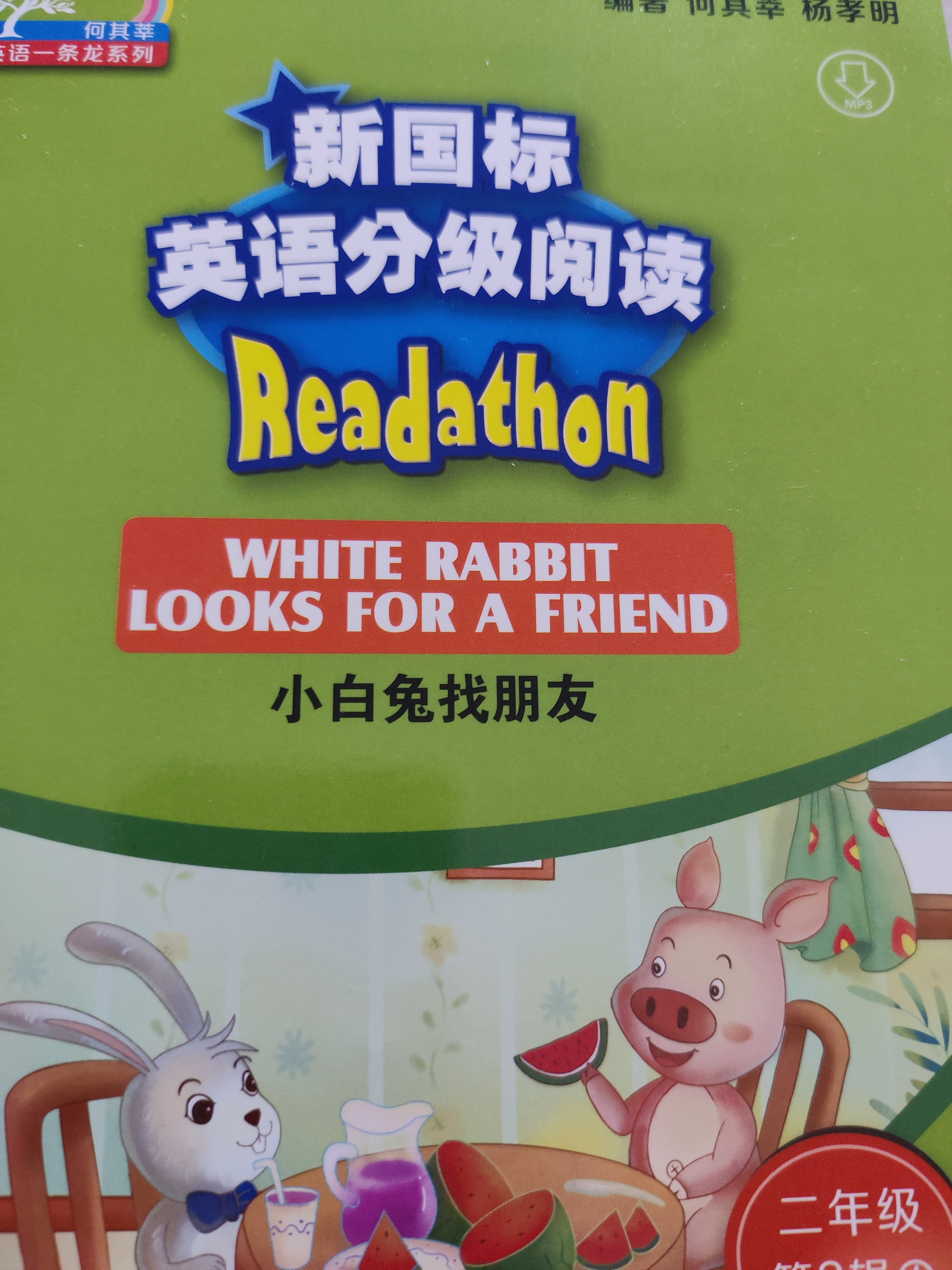 White rabbit looks for a friend