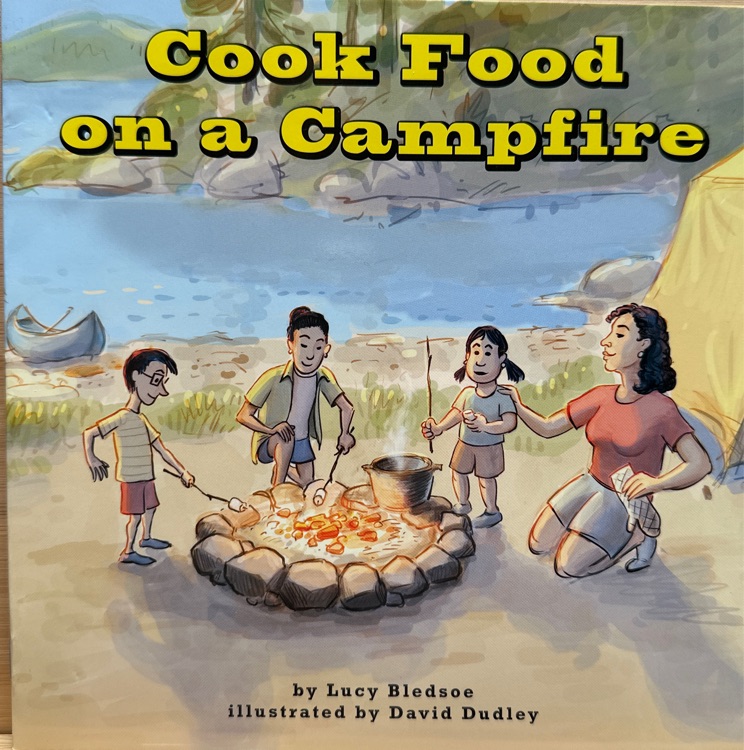 Cook food on a campfire