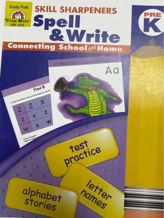 evan moor skill sharpeners spell & write pre k