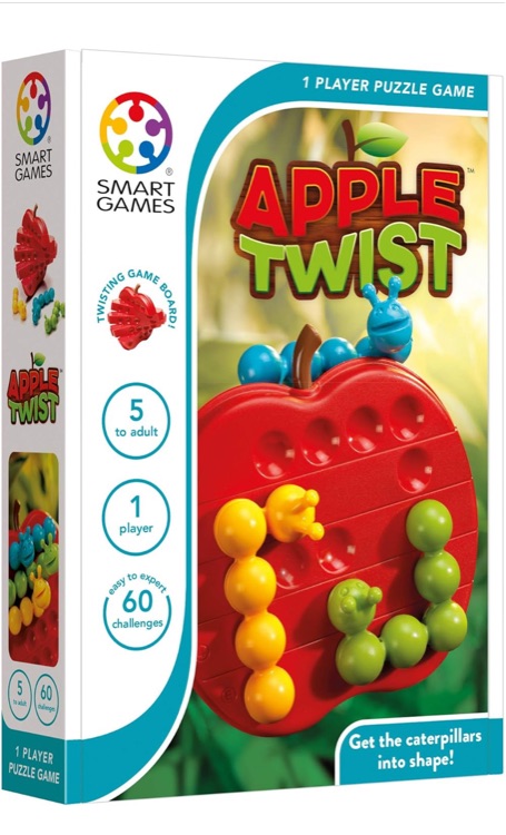 SmartGames Apple Twist Travel Puzzle Game with 60 Challenges for Ages 5 - Adult