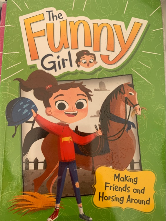 The funny girl making friends and horsing around