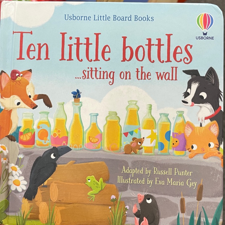 Ten little bottles sitting on the wall