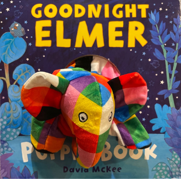 Goodnight, Elmer Puppet Book 晚安, 花格子大象 手偶書 親子英語(yǔ)早教兒童繪本紙板書